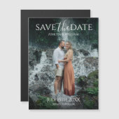 Elegant Typography Photo Save the Date Magnet Card (Vorne/Hinten)