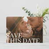 Elegant Typography Save This Date & Photo Wedding Save The Date (Stehend Vorderseite)