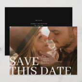 Elegant Typography Save This Date & Photo Wedding Save The Date (Vorne/Hinten)