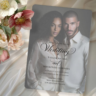Elegant Typography Wedding Photo Template Einladung