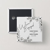 Elegant Typography we're engaged Button (Vorne & Hinten)