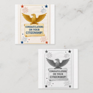 Elegant U.S. Citizenship Glückwunschkarte Quadratische Visitenkarte