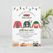 ELegant Ugly Sweater Weihnachten Party Einladung (Stehend Vorderseite)
