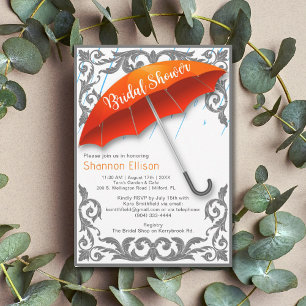 Elegant Umbrella Bridal Shower Invitation Einladung