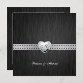 Elegant (unbedruckt) Damask Monogram Wedding Einla Einladung (Vorne/Hinten)
