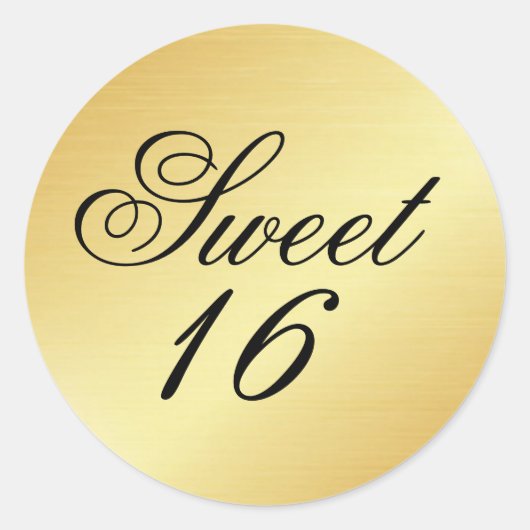 Elegant und Chic Gold Sweet 16 Aufkleber (Vorderseite)