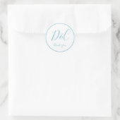 Elegant und einfach Dusty Blue Monogram Vielen Dan Runder Aufkleber (Tasche)