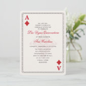 Elegant und einzigartig Red Las Vegas Quinceñera Einladung (Stehend Vorderseite)