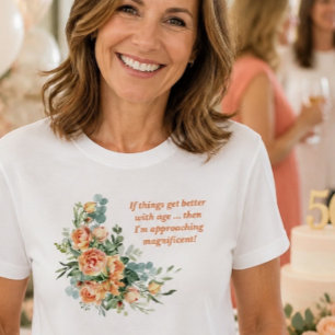Elegant und Fun Floral 50. Geburtstag T - Shirt