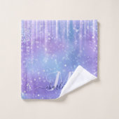 Elegant und Glitzy Lila Badhandtuch Set (Waschlappen)