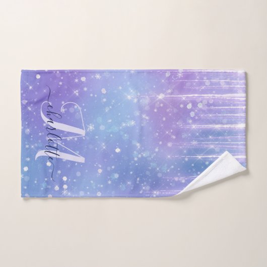 Elegant und Glitzy Lila Badhandtuch Set (Handtuch)