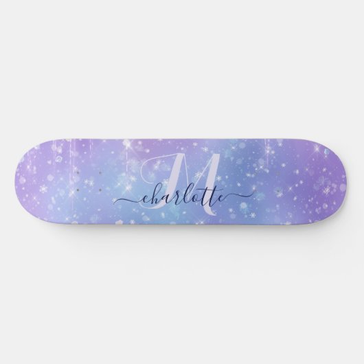 Elegant und Glitzy Lila Skateboard (Horizontal)
