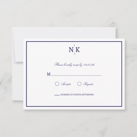 Elegant und klassisch RSVP karte (Vorderseite)