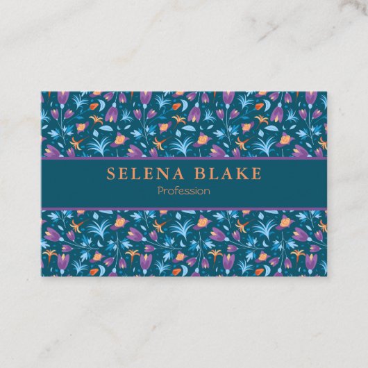 Elegant und modern | Chic Floral Pattern Visitenkarte (Vorderseite)