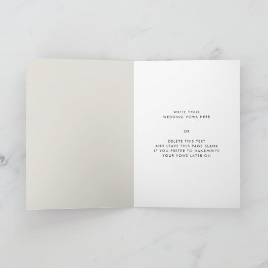 Elegant und modern hellgrün Ihre Gelübde Karte (Innenseite)