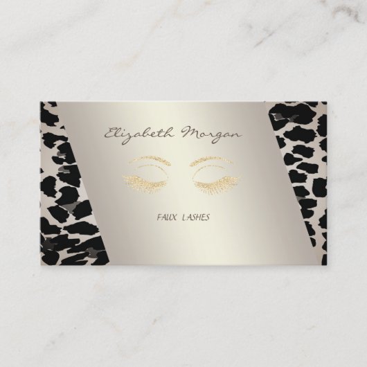 Elegant und modern,Leopard Print,Lashes Visitenkarte (Vorderseite)