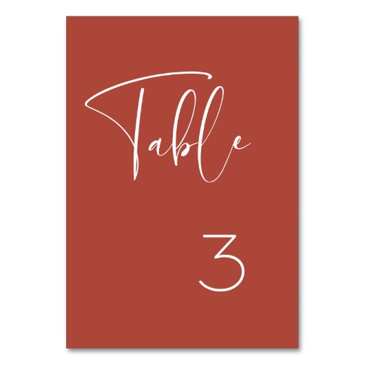 Elegant und modern Terracotta auf dem Monte Tamaro Tischnummer (Rückseite)