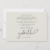 Elegant und modern Werden Sie meine Godmutterkarte Einladung (Vorderseite)