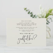 Elegant und modern Werden Sie meine Pate-Karte sei Einladung (Stehend Vorderseite)