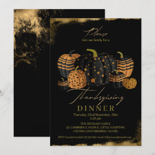 Elegant und raffiniert Kürbis Erntedankfest Einladung