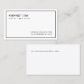 elegant und sauber, minimalistisch in Weiß Visitenkarte (Vorne/Hinten)