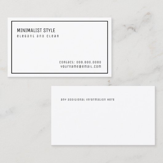 elegant und sauber, minimalistisch in Weiß Visitenkarte (Vorne/Hinten)