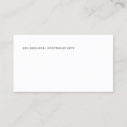 elegant und sauber, minimalistisch in Weiß Visitenkarte (Rückseite)