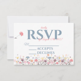 Elegant und schlicht, floral gepriesen RSVP karte