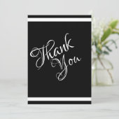 Elegant und schön schwarz und weiß dankeskarte (Stehend Vorderseite)