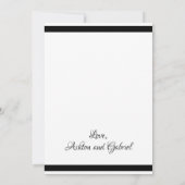 Elegant und schön schwarz und weiß dankeskarte (Rückseite)