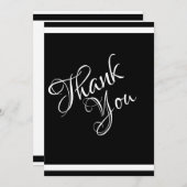 Elegant und schön schwarz und weiß dankeskarte (Vorne/Hinten)