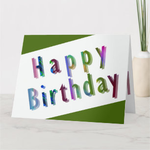 Elegant und Spaß farbenfroh zum Geburtstag, Grün Karte