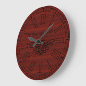 Elegant und stilvoll Bon Appetit Red Cherry Wood Große Wanduhr (Winkel)
