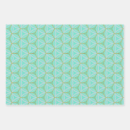 Elegant und trendy Aquamarine Blau und Gold Geschenkpapier Set