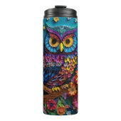 Elegant und Whimsical: 3D Owl Papercut Art Wrap 0n Thermosbecher (Vorderseite)