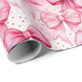 Elegant und Whimsical Pink Coquette Buben Geschenkpapier (Rolleneckpunkt)