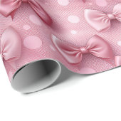 Elegant und Whimsical Pink Coquette Buben Geschenkpapier (Rolleneckpunkt)