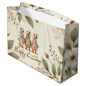 Elegant und Whimsy Floral und Enten Große Geschenktüte (Rückseite Schrägansicht)