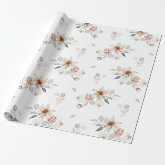 Elegant und zeitlos, floral geschenkpapier (Ungerollt)