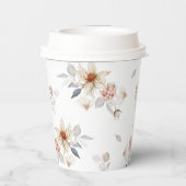 Elegant und zeitlos, floral pappbecher (Rückseite)