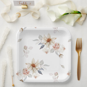 Elegant und zeitlos, floral pappteller
