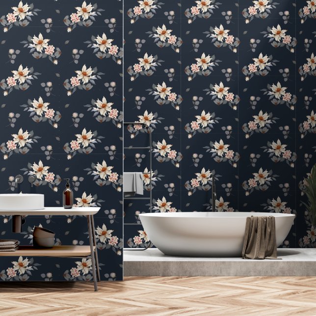 Elegant und zeitlos, floral tapete (Badezimmer)