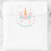 Elegant Unicorn Horn Girls Geburtstagsparty Sticke Runder Aufkleber (Tasche)