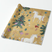 Elegant Unicorn Wrapping Paper  Geschenkpapier (Ungerollt)