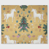 Elegant Unicorn Wrapping Paper Geschenkpapier (Flach)