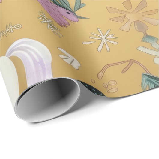 Elegant Unicorn Wrapping Paper Geschenkpapier (Rolleneckpunkt)