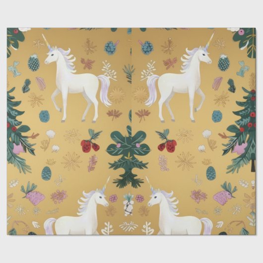Elegant Unicorn Wrapping Paper Geschenkpapier (Saum)