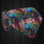 Elegant Unique Bold Peacock Necktie Krawatte