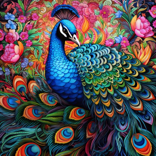Elegant Unique Bold Peacock Necktie Krawatte