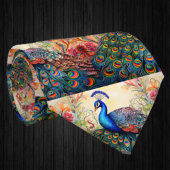 Elegant Unique Bold Peacock Necktie Krawatte